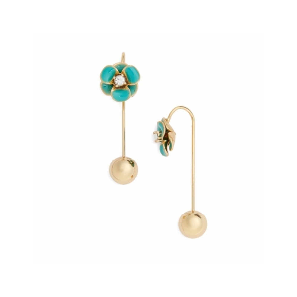 Kate Spade - Shine On Flower Hanger Earrings in Turquoise
